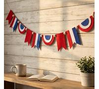 PureBowlic Bannière en feutre rouge pour décorations de fête du 4 juillet, pour le jour de l'indépendance, fanions avec motif patriotique, guirlande à suspendre pour intérieur et extérieur, 10 x 9 cm