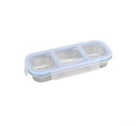PureBowlic Boîte à déjeuner en acier inoxydable 304 pour 2 à 3 compartiments, étanche et hermétique pour la préparation des repas, le bureau, l'école et les voyages, sans BPA, bleu ou orange (bleu)