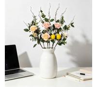 PureBowlic Bouquet Citron Artificiel 55cm Soie Réaliste pour déco Bouquet | Détails réalistes, couleurs vives, aspect frais, imitation parfaite fruit naturel, design soigné(A)