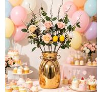 PureBowlic Bouquet Citron Artificiel 55cm Soie Réaliste pour déco Bouquet | Détails réalistes, couleurs vives, aspect frais, imitation parfaite fruit naturel, design soigné(E)