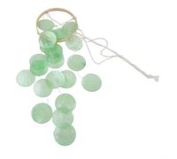 PureBowlic Carillon éolien en coquillage naturel de 73 cm à suspendre, mélodies apaisantes en nacre pour extérieur, terrasse, cour, esthétique bohème avec accents nacrés (vert)