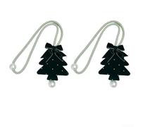 PureBowlic Embrasses pour rideau de sapin de Noël, vacances, mur saisonnier | Décoration festive à suspendre pour fenêtre de chambre à coucher avec nœud en velours nacré Vert
