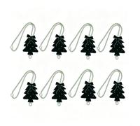 PureBowlic Embrasses pour rideau de sapin de Noël, vacances, mur saisonnier | Décoration festive à suspendre pour fenêtre de chambre à coucher avec nœud en velours nacré Vert