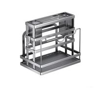PureBowlic Étagère de rangement murale pour planche à découper avec plateau de collecte d'eau, organiseur de cuisine sans perçage, pour baguettes et ustensiles, support de comptoir robuste jusqu'à 20