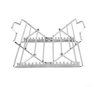 PureBowlic Grille de barbecue réglable en acier inoxydable pliable pour rôtir le poulet - Panier extensible pour poisson côtes levées poulet portable et compact pour camping, jardin, barbecue