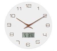 PureBowlic Horloge Murale pour Bois 30cm Silencieuse avec Calendrier Horloge