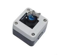 PureBowlic Interrupteur rotatif eux positions 10 A 22 mm étanche 1NO rouge pour équipement électrique industriel Boîte à boutons d'arrêt et de démarrage Utilisation extérieure (C)