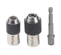 PureBowlic Jeu de 3 douilles de tarauds réglables 3/8" pour perceuse manuelle, kit d'outils d'extraction de taraudage en alliage d'acier avec 2 douilles et 1 adaptateur, bleu