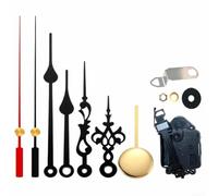 PureBowlic Kit de réparation d'horloge pendule à quartz avec aiguilles pour panneaux en bois et métal de 0 à 11 mm d'épaisseur Noir Rouge Carillon Longueur axiale 18 mm