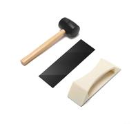 PureBowlic Kit d'outils de réparation de plancher avec maillet en caoutchouc, bloc de gâche en polyéthylène haute densité pour sol composite stratifié sans couture, comprend des coussinets lavables et
