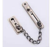 PureBowlic Loquet de chaîne de porte en acier inoxydable, serrure de sécurité noire avec chaîne soudée durcie pour la sécurité de la maison, entrebâilleur de porte antivol sans perforation nécessaire