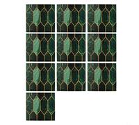 PureBowlic Lot de 10 autocollants muraux imperméables en PVC avec impression dorée véritable pour carrelage Ers 20 x 20 cm