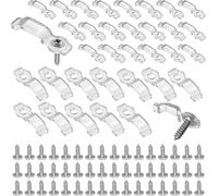 PureBowlic Lot de 100 clips de montage pour bande LED avec vis, support en plastique PP transparent pour barres lumineuses de 8 mm/9 mm/10 mm de large, support de fixation sécurisé pour projets