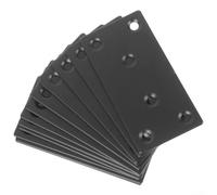 PureBowlic Lot de 12 plaques de réparation d'angle plates droites en acier inoxydable pour réparation de meubles, table, chaise, connexion noire, 8,9 x 4,9 cm