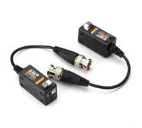 PureBowlic Lot de 2 balun vidéo passif pour 8 MP CVI AHD pour tvi CVBS, paire torsadée avec protection TVS pour caméra de vidéosurveillance BNC vers adaptateur RJ45, noir