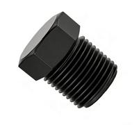 PureBowlic Lot de 2 bouchons de tuyau à tête hexagonale galvanisée noire pour filetage NPT ZG PT RC, bouchons d'huile filetés fiables pour bloquer les fuites dans les systèmes hydrauliques, lot de 2