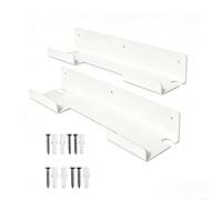 PureBowlic Lot de 2 supports de rangement en acrylique pour outils à cheveux en acier inoxydable avec sèche-cheveux, fer à friser, colle forte, économie de rangement de salle de bain, blanc
