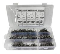 PureBowlic Lot de 3 000 clous de soudure en acier au carbone 0,6 mm 0,8 mm pour réparation de pare-chocs de voiture, 6 tailles de goujons thermofusibles, en forme de V plat pour garde-boue et hayon
