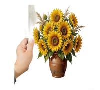 PureBowlic Lot de 4 impressions d'art floral sans cadre - Décoration murale sans cadre - Vase tulipe de tournesol sur mat pour salon, chambre à coucher, cuisine - 30 x 40 cm - Style bohème rustique