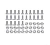 PureBowlic Lot de 50 boulons et écrous de serre en aluminium à tête carrée pour réparation de panneaux de verre, cadres de fixation, structures de jardin, résistants aux tempêtes et à la rouille, kit