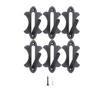 PureBowlic Lot de 6 crochets muraux en forme de tête de mort, support noir pour affichage en bois de cerf, décoration d'intérieur rustique pour vis, facile à installer pour trophée de chasse