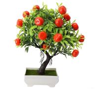 PureBowlic Oranger artificiel pour bassin, 26 cm, fausse plante fruitée en plastique vert pour décoration de maison, bureau, arrangement floral réaliste pour salon, chambre à coucher, cuisine, fête de