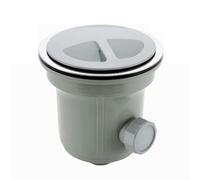 PureBowlic Passoire d'évier de cuisine avec joint anti-parfum, assemblage de vidange en acier inoxydable SUS304, double système pour particules alimentaires, //filetage G1-1/2, //gris (180 mm)