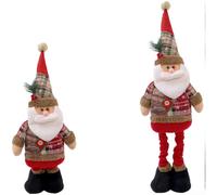 PureBowlic Père Noël Télescopique 48cm Décoration Fenêtre Extensible | Personnage bonhomme de neige, texture agréable, pose verticale, ambiance hivernale, décoration facile(B1-23 Senior Model)