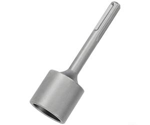 PureBowlic Pilote de poteau de clôture en acier robuste avec tige de 18 mm, outil d'installation sans effort compatible avec les marteaux de démolition rotatifs, construction robuste, argent, 21 x 5 x