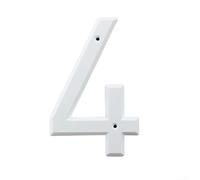 PureBowlic Plaque de numéro de maison 3D 0-9 en alliage de zinc avec dos en mastic pour maison, hôtel, bureau, extérieur et intérieur, blanc, 16 x 10 x 10 cm (4)