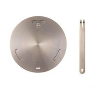 PureBowlic Plaque diffuseur de chaleur à induction en acier inoxydable pour cuisinières à gaz et électriques, disque convertisseur de cuisson uniforme avec poignée amovible, adaptateur or rose, 240 mm