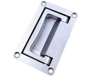 PureBowlic Poignée de boîte à outils pliable en alliage de zinc, poignée rectangulaire encastrée pour armoires électriques, matériel de montage moderne avec finition de pulvérisation, argent, 110 x 69