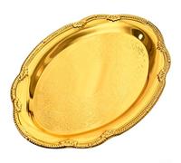 PureBowlic Présentoir rétro en métal doré pour bougeoir | Grande taille de 24 x 17 cm, finition polie or, design rétro, affichage de bijoux, bougeoir (24 x 17 cm, couleur dorée)