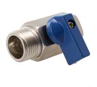 PureBowlic Robinet à boisseau sphérique en acier inoxydable - Filetage 1/4 3/8 1/2" - Qualité 316 - Pour eau, gaz, huile, double joint - Arrêt quart de tour avec poignée robuste, raccord de plomberie