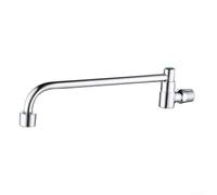 PureBowlic Robinet de cuisine mural simple à eau froide avec bec rotatif et interrupteur de contrôle en laiton pour évier, salle de bain, restaurant, argent, 20 cm (25 cm)