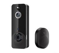 PureBowlic Sonnette vidéo sans fil M8 avec détection humaine AI, nuit 1080p, audio bidirectionnel, partage de 8 utilisateurs, batterie rechargeable, caméra de porte intelligente WiFi pour la sécurité
