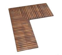 PureBowlic Tapis de pour sol pour cuisine pour en L Antidérapant Absorbant | Design pour en L parfait pour les coins, maximise l'espace près de l'évier et du plan de travail(100*100cm brown)