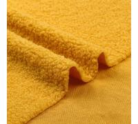 PureBowlic Tissu en laine d'agneau 100 x 160 cm épais et chaud en polyester polaire pour pull, couverture, manteau, doublure de vêtements, projet de couture, texture douce, noir, blanc, rose, jaune