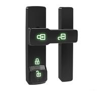 PureBowlic Verrou de porte coulissante en alliage de zinc avec mécanisme lumineux push-to-lock, installation sans perçage pour armoires, fenêtres, 90/180 degrés, noir