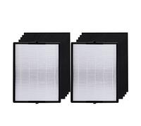 PUREBURG Lot de 2 filtres HEPA de rechange 2 en 1 haute efficacité + 8 pré-filtres en carbone compatibles avec Alen BreatheSmart 45i / Flex Air Purificateurs Référence : B4-Fresh / FL40-Silver Carbon