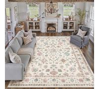 PureCozy Tapis de Salon 200x300cm Chambre Lavable en Machine Grands Tapis Salon Salle de séjour Bureau Moderne Floréal Carpet Poil Court Antidérapant Tapis, Multicolore