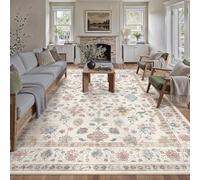 PureCozy Tapis de Salon 300x400cm Chambre Lavable en Machine Grands Tapis Salon Salle de séjour Bureau Moderne Floréal Carpet Poil Court Antidérapant Tapis, Multicolore