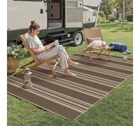 PureCozy Tapis Exterieur Resistant Pluie 120x170cm Salon Extérieur Terrasse Marron Antidérapant Lavable Grand Carpet Jardin Balcon Descente de Lit Salle a Manger Moderne Jute Aspect Rug