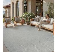 PureCozy Tapis Exterieur Resistant Pluie 200x300cm Salon ExtéRieur Terrasse Gris AntidéRapant Lavable Carpet Balcon Jardin Descente De Lit Salle A Manger Moderne Jute Aspect Grand Rug