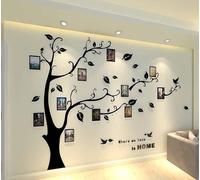 Purekay Stickers Muraux Feuilles de Arbre, Cadre de Photo 3D DIY Grand Autocollant Mural Arts Décoration de la Maison pour Chambre, Salon Cadeau Bureau, Fond de Canapé (Gauche Noir, M)