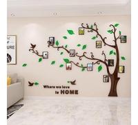 Purekay Stickers Muraux Feuilles de Arbre, Cadre de Photo 3D DIY Grand Autocollant Mural Arts Décoration de la Maison pour Chambre, Salon Cadeau Bureau, Fond de Canapé (Vert Droit, L)