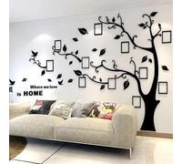 Purekay Stickers Muraux Feuilles de Arbre, Cadre de Photo 3D DIY Grand Autocollant Mural Arts Décoration de la Maison pour Chambre, Salon Cadeau Bureau, Fond de Canapé (Noir Droit, M)