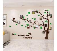 Purekay Stickers Muraux Feuilles de Arbre, Cadre de Photo 3D DIY Grand Autocollant Mural Arts Décoration de la Maison pour Chambre, Salon Cadeau Bureau, Fond de Canapé (Vert Droit, M)