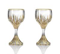 Puremagics Lot de 2 verres à vin en cristal peints à la main - 290 ml - Verre à vin rouge et blanc - 18,5 cm de haut - Verres à vin classiques durables pour fête.