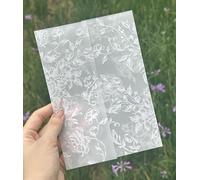 Puremigo - Lot de 50 pochettes en vélin pré-pliées pour invitations 5x7 - Fleur blanche - Pochettes en papier vélin 5x7 de 115GSM - Enveloppements pour invitations de mariage - Mariage transparent